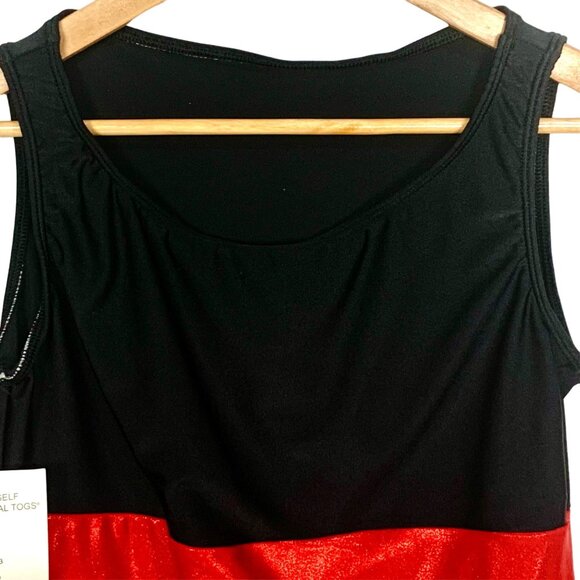 Bal Togs Sleeveless Tank Top Tunic L Dance Lyrical Jazz Iridescent Red Black - Picture 2 of 9